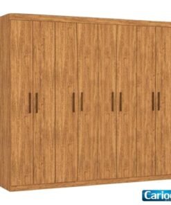Guarda-Roupa Casal Rubi Larg. 2.08m 8 Portas 4 Gavetas Cinamomo Com Pés Carioca