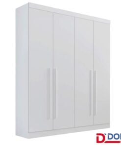 Roupeiro Solteiro Da Vinci Plus Branco 4 Portas 3 Gavetas 100% MDF Larg. 1.85m - D Doro