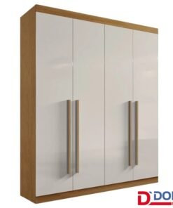 Roupeiro Solteiro Da Vinci Plus Cinamomo/Off 4 Portas 3 Gavetas 100% MDF Larg. 1.85m - D Doro