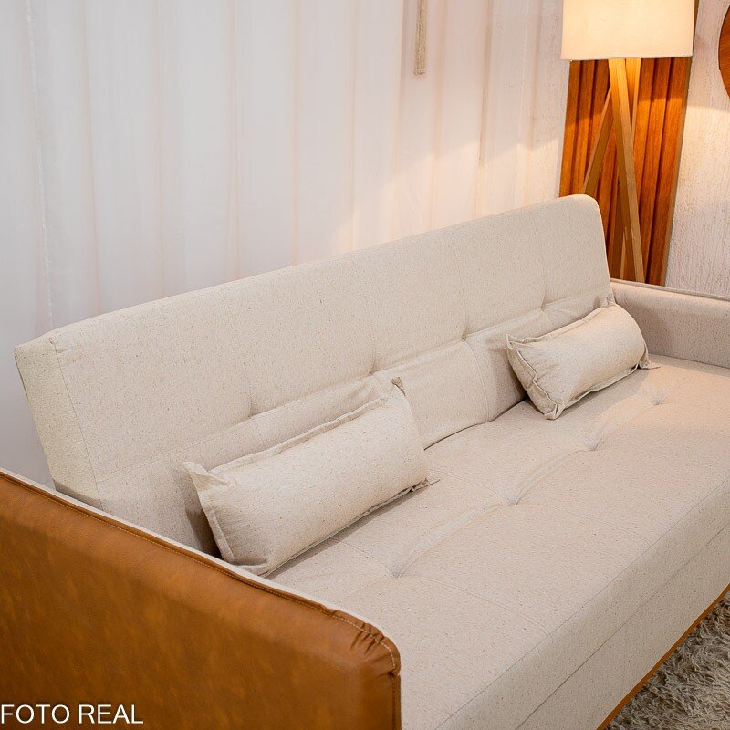 Sofá Cama Ipanema Baú larg. 2.05m Linho Bege 2274 - Imagem 4