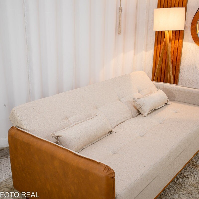 Sofá Cama Ipanema Baú larg. 2.05m Linho Bege 2274 - Imagem 5