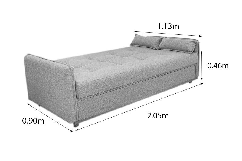 Sofá Cama Ipanema Baú larg. 2.05m Linho Bege 2274 - Imagem 10