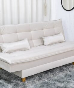 Sofá Cama Premium Veludo Bege 2269 Larg. 1.80m