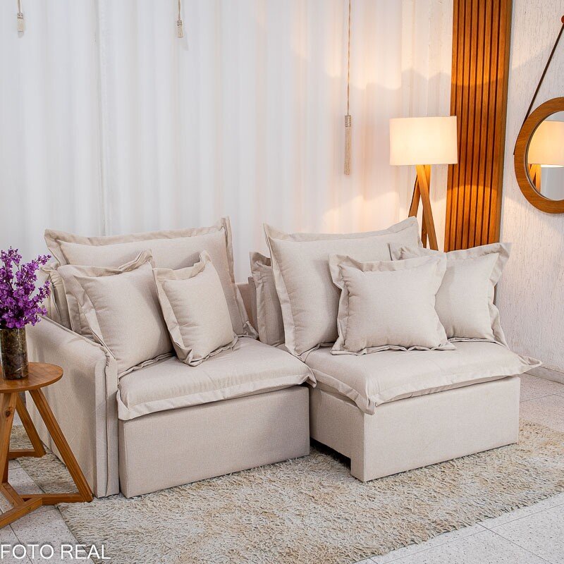 Sofá Retrátil Reclinável Bia 1.95m Veludo Cinza - D28 - Imagem 12