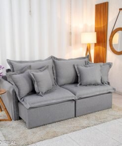 Sofá Retrátil Reclinável Lima Linho Cinza A59 Larg. 2.00m - Sem Caixa