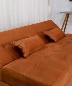 Sofá Cama Arpoador Veludo Terracota 12116 Larg. 1.85m