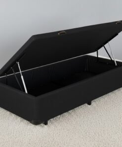Base Box Solteiro Bau Linho Preto - ALTO NIVEL CAMAS E COLCHOES
