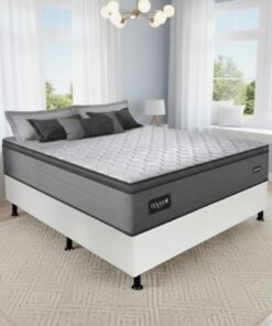Colchão Casal Texas D28 + Base Box Simples Corino Branco – GAZIN COLCHÕES + ALTO NÍVEL CAMAS E COLCHÕES