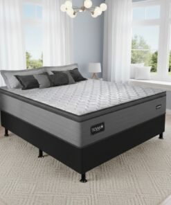 Colchão Casal Texas D28 + Base Box Simples Corino Preto – GAZIN COLCHÕES + ALTO NÍVEL CAMAS E COLCHÕES