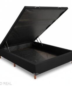 Box Baú Casal Carioca Sued Preto 138x188x40 Blindado - Bioflex