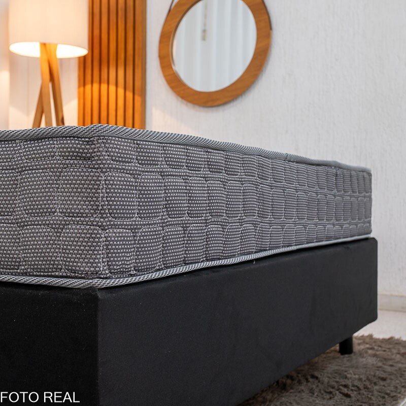 Box Casal Sued Preto Ortobel + Colchão Casal Orthoclínico 138x188x51 Ortopédico D45 - Orthoprime | Suporta até 240kg - Imagem 4