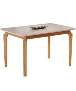 Mesa de Jantar Alegra c/Vidro 1.20x0.80 - Cinamomo/Off White