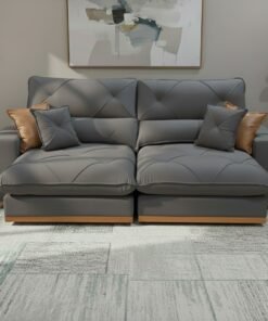 Sofá Retrátil e Reclinável Aquiles/Gran Bello 2,00 m Veludo Cinza 101 – ZARAT ESTOFADOS