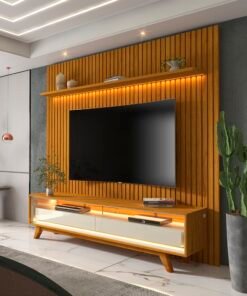 Painel até 75″ Nobre 185 Naturale + Rack Requinte 172 Naturale/Off White – GELIUS