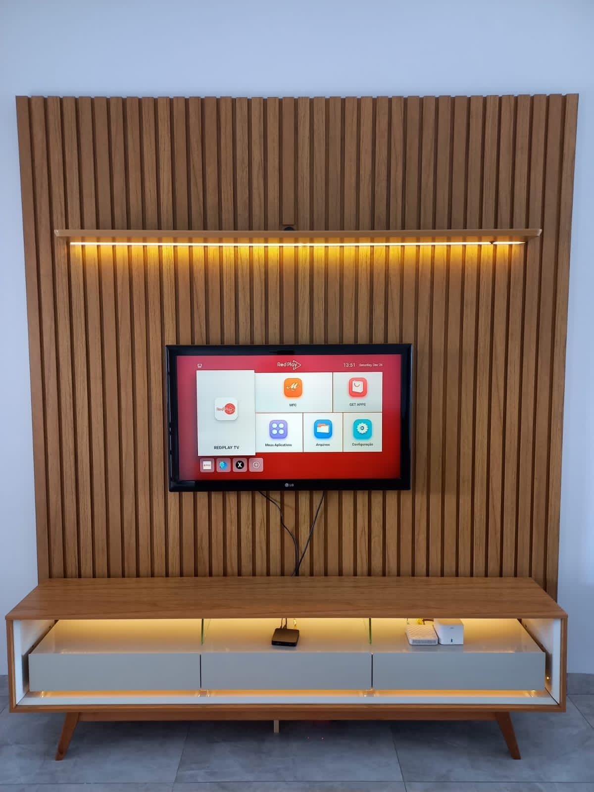 Painel até 85″ Nobre 230 Naturale + Rack Requinte 212 Naturale/Off White – GELIUS - Imagem 3