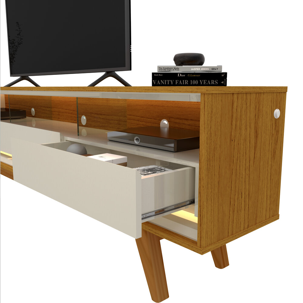 Painel até 85″ Nobre 230 Naturale + Rack Requinte 212 Naturale/Off White – GELIUS - Imagem 4