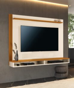 Painel até 55" Davos Off White/Cedro - EDN MÓVEIS