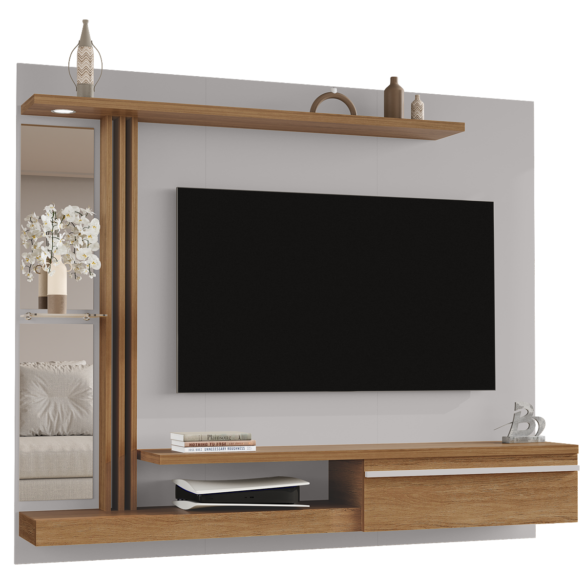 Painel até 55" Denver Off White/Cinamomo – BECHARA - Imagem 6