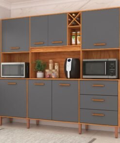 Kit Cozinha Modena CM730 2,18 m Cinamomo/Grafite - FELLICCI
