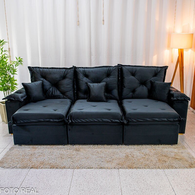 Sofá 3 lugares 8100 2.00m Linho Cinza 27 - Imagem 16