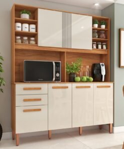 Kit Cozinha Málaga CM720 1,62 m Cinamomo/Off White - FELLICCI