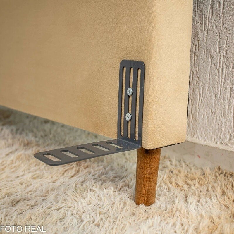 Cama Box Casal Premium Ortopédica D33 138x188x62 Nosso Sonho + Painel Cabeceira Roma Veludo Bege | Suporta até 250kg - Imagem 9