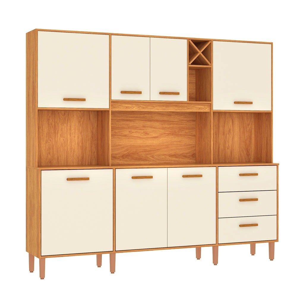 Kit Cozinha Modena CM730 2,18 m Cinamomo/Off White - FELLICCI - Imagem 6