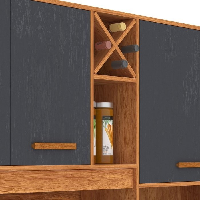 Kit Cozinha Modena CM730 2,18 m Cinamomo/Grafite - FELLICCI - Imagem 4