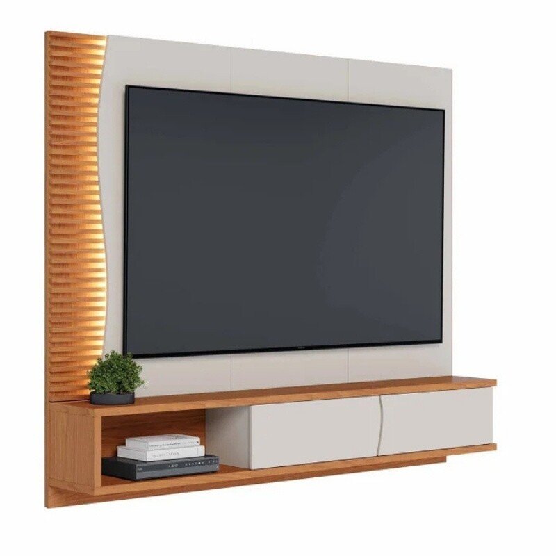 Home Suspenso Egeu Larg. 1.79m Off/Freijó para TV até 65" - Colibri - Imagem 2