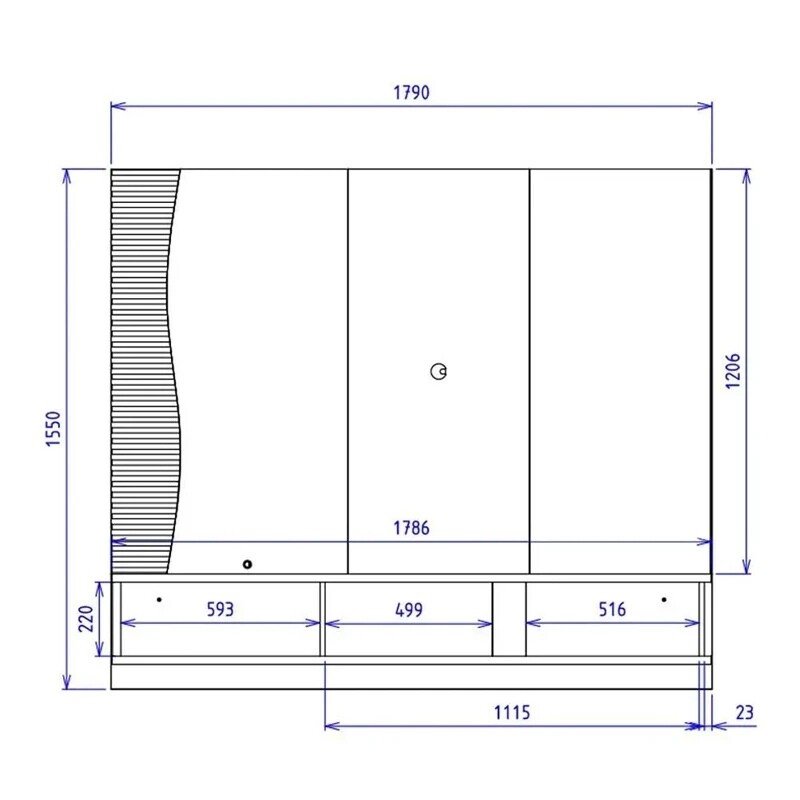 Home Suspenso Egeu Larg. 1.79m Off/Freijó para TV até 65" - Colibri - Imagem 5