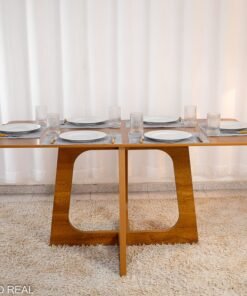 Mesa de Jantar Dubai Tampo Londres 160x80 Cinamomo 100% MDF - Cel Móveis