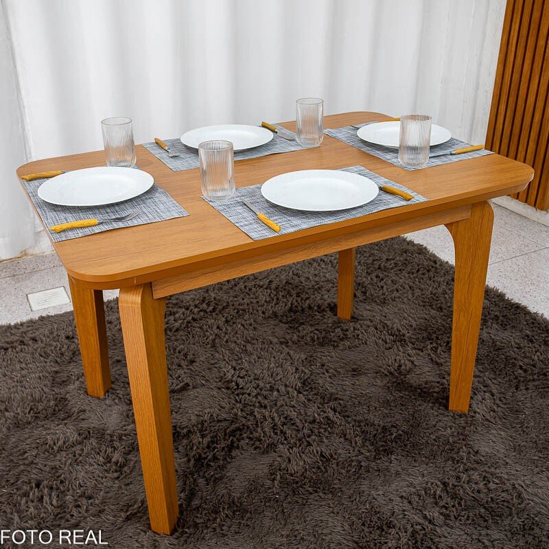 Mesa de Jantar Londrina 120x80 Cinamomo Rufato + 4 Cad. Isabela Linho Cinza 05 Madeira - KM Decor - Imagem 7