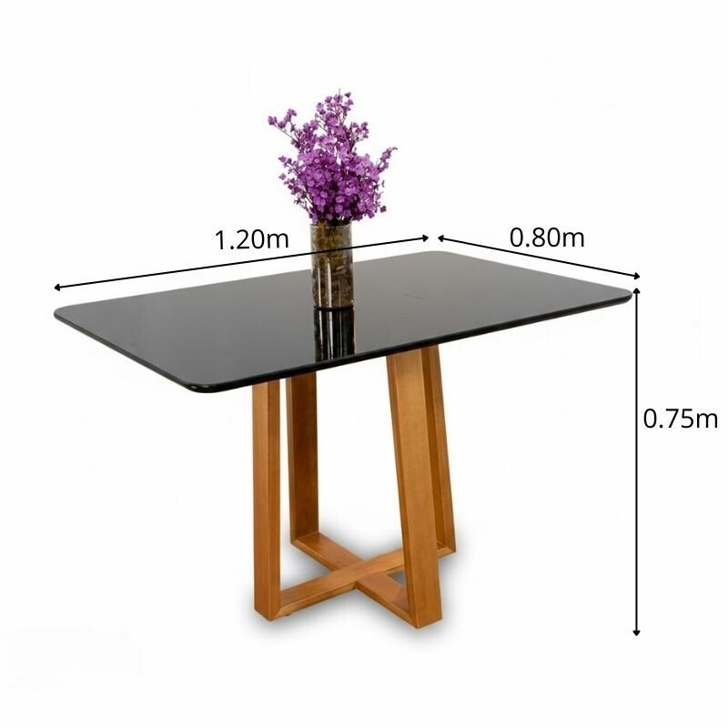Mesa de Jantar Siena Redonda 100cm Cinamomo/Vidro Off - Minas Plac - Imagem 8