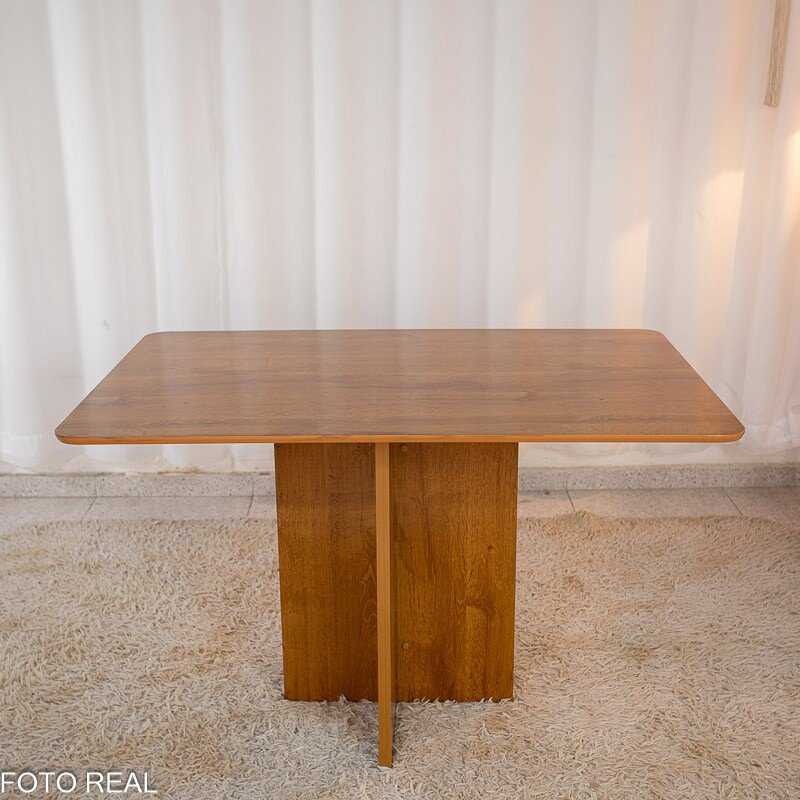 Mesa de Jantar Salina 120x80 Tampo Londres Cinamomo 4 Cadeiras Lisboa Bege 512 Madeira Maciça Art Assento - Imagem 7