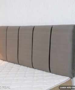 Painel Cabeceira Casal 1.40 Roma Veludo Cinza