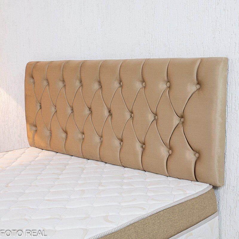 Cama Box Casal Sonho Bom Premium Ortopédica D33 138x188x62 - Nosso Sonho + Painel Cabeceira Lavínia Veludo Bege | Suporta até 250kg - Imagem 2