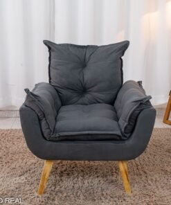 Poltrona Delux Veludo Cinza