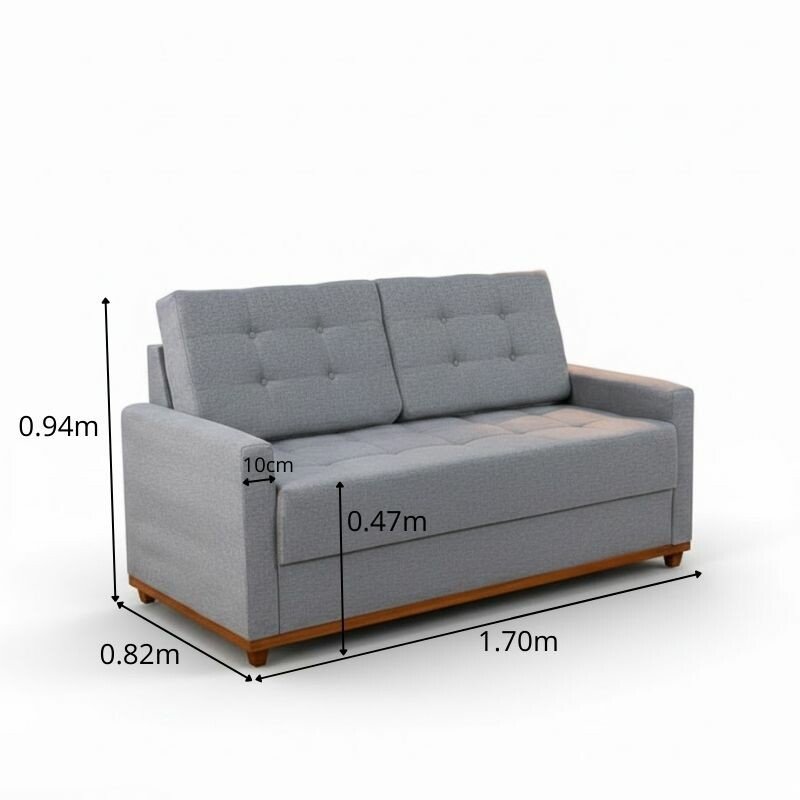 Sofá 3 Lugares Creta Larg. 1.80m Linho Bege 24 - Molas bonnel - Imagem 19