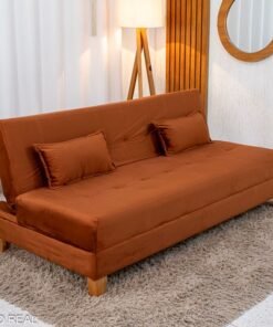 Sofá Cama Arpoador Veludo Terracota 12116 Larg. 1.85m