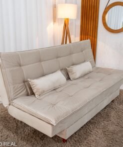Sofá Cama Premium Veludo Bege 2269 Larg. 1.80m