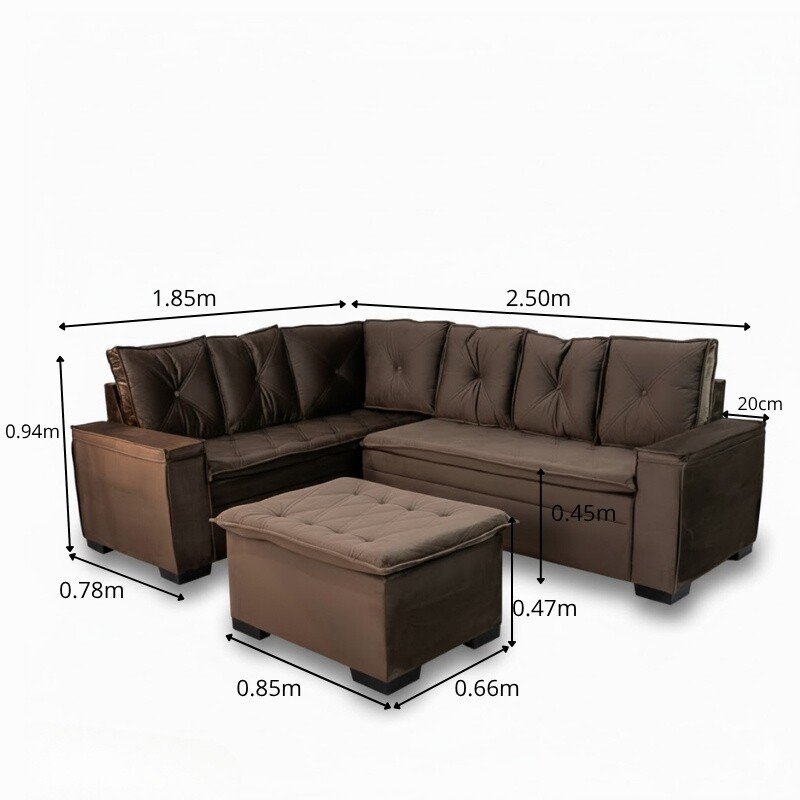 Sofá 3 lugares 8100 2.00m Linho Cinza 27 - Imagem 14