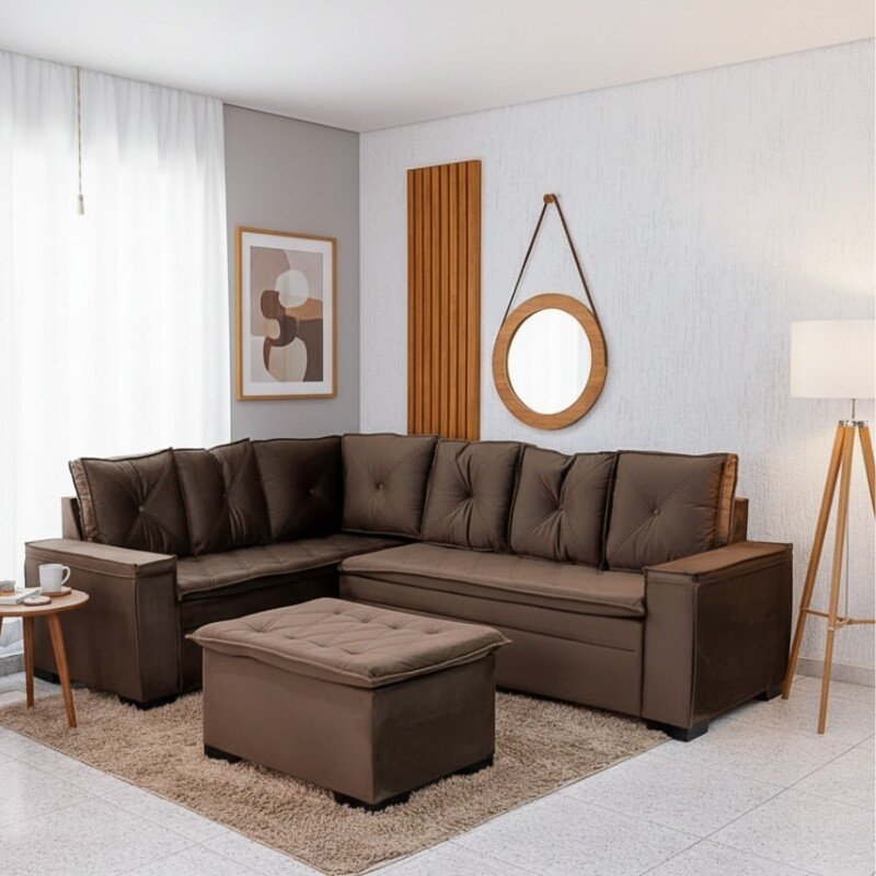 Sofá 3 lugares 8100 2.00m Linho Cinza 27 - Imagem 13