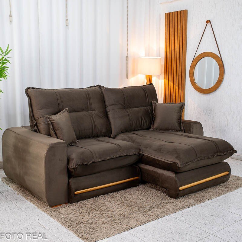 Sofá Retrátil Reclinável Itauna 2.50m Chenille Grafite 573 D28 Soft - Molas Ensacadas - Imagem 18