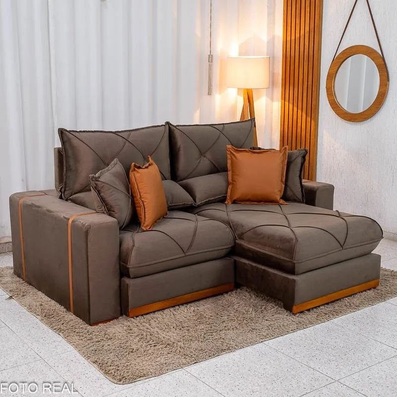 Sofá 3 lugares 8100 2.00m Linho Cinza 27 - Imagem 10