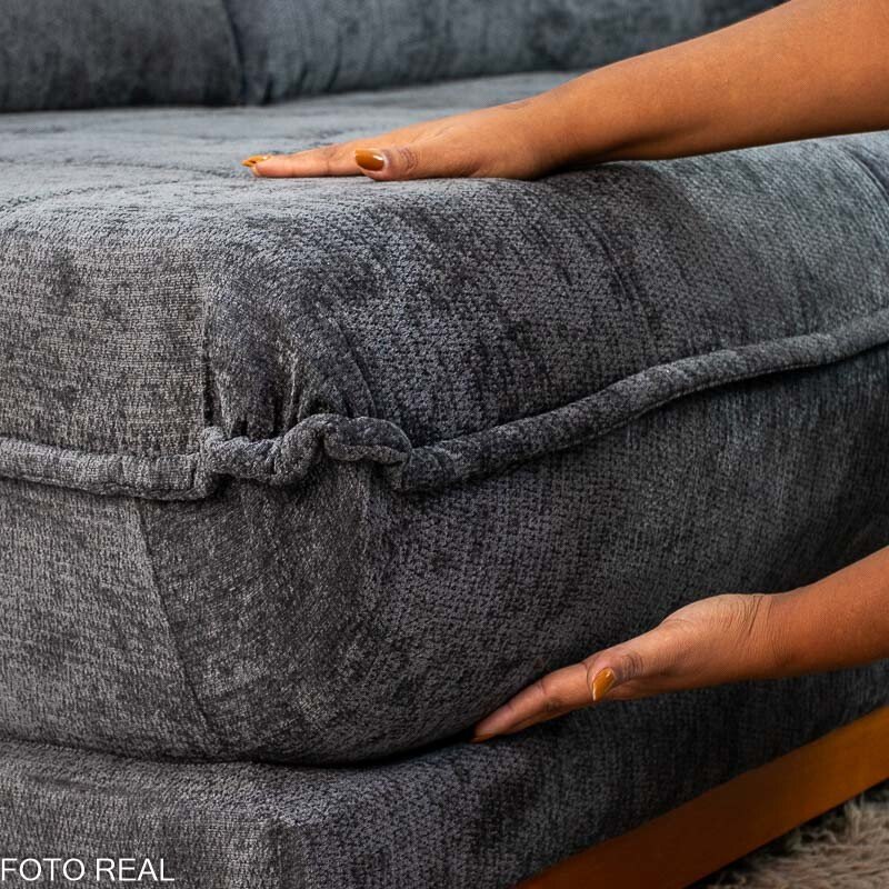 Sofá Retrátil Reclinável Itauna 2.50m Chenille Grafite 573 D28 Soft - Molas Ensacadas - Imagem 10