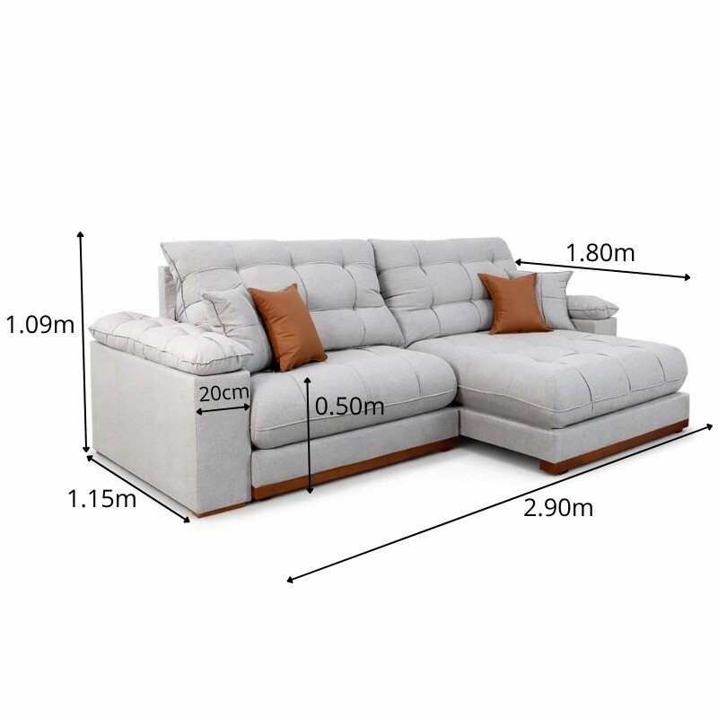 Sofá Retrátil Reclinável Verona 2.90m Linho Marrom D28 Soft - Molas Ensacadas - Imagem 15