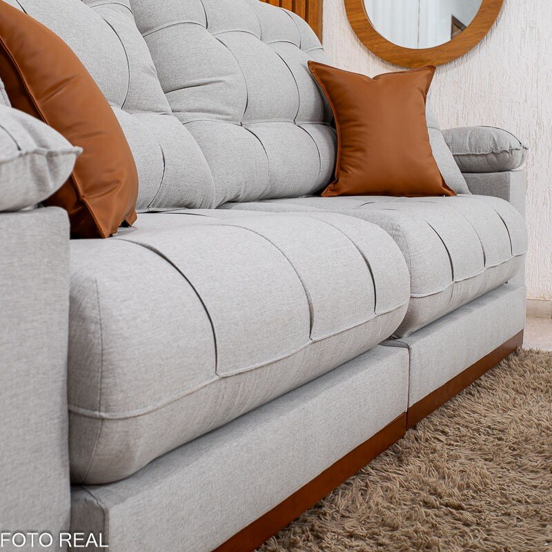 Sofá Retrátil Reclinável Verona 2.90m Linho Cinza Gelo 31 D28 Soft - Molas Ensacadas - Imagem 10