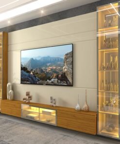 Home Suspenso até 85" Luminare Reflecta com Duas Torres 293 Off White/Naturale - GELIUS
