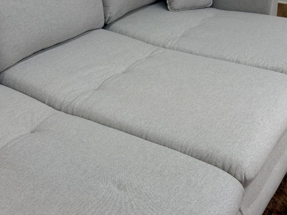 Sofá Cama Retrátil Reclinável Amaranto 2.70m 3 Módulos 80 - Cinza Linho - Imagem 6