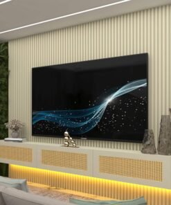 Home Suspenso até 85" Supremo Ripado 218 Off White com Nicho Native Off White - GELIUS